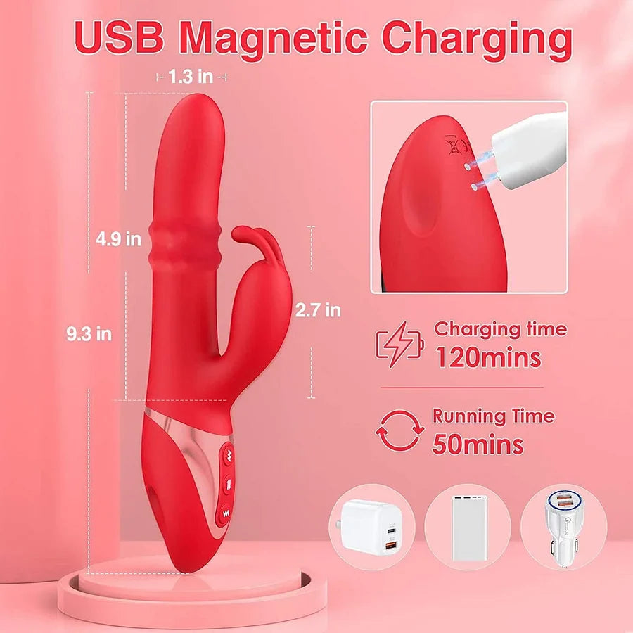 Rabbit Beaded G-Spot & Anal Thrusting Vibrator