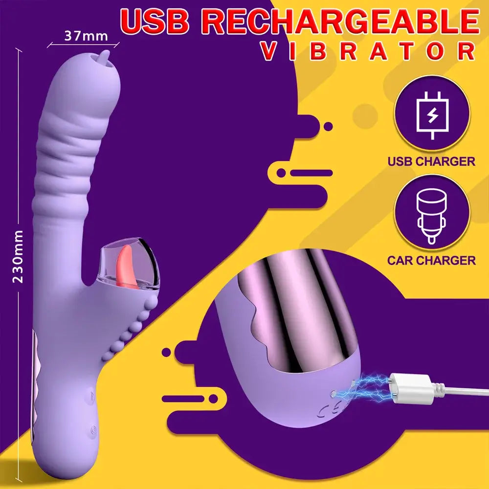 Chloe – 4-in-1 Thrusting & Tongue-Licking G-Spot Vibrator