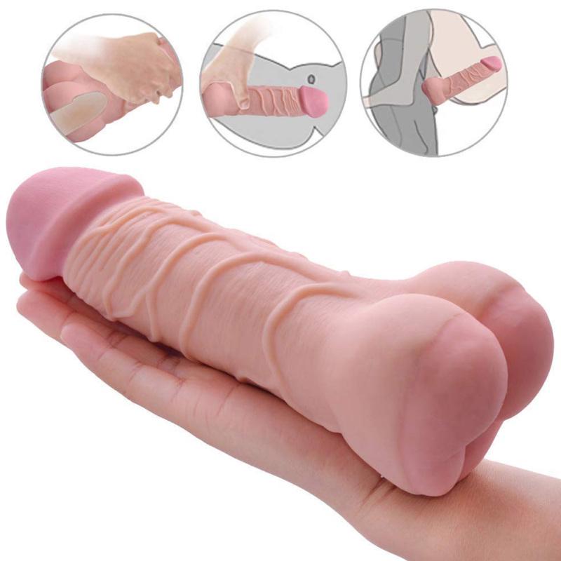 2-in-1 Hollow Penis Sleeve & Realistic Dildo