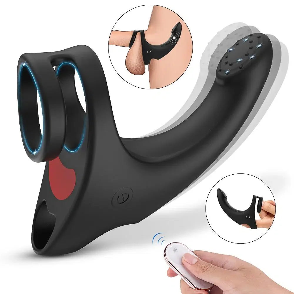 9-Mode Vibrating Cock Ring & Dildo