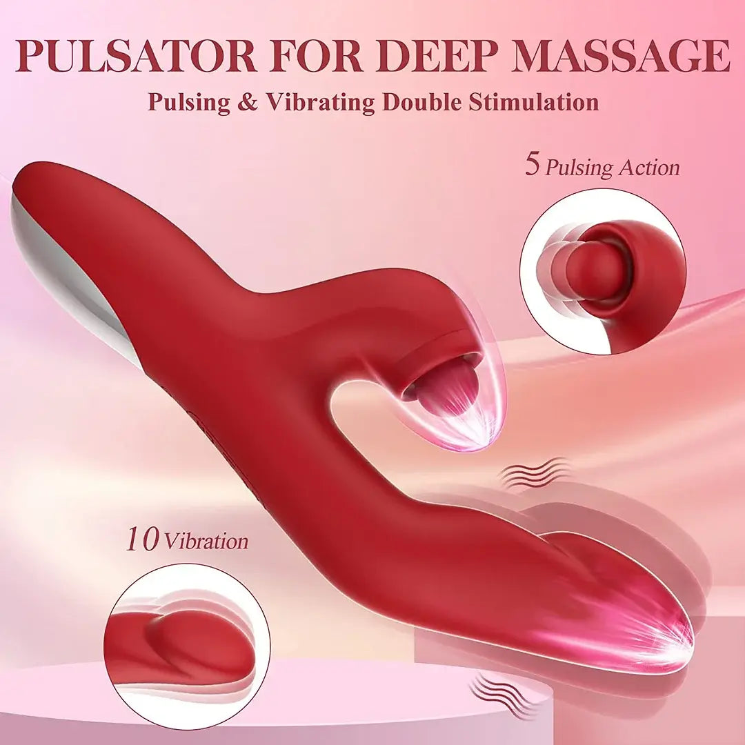 Amelia – 5 Tapping 10 Vibration Modes, Heated Massager Toys Thrusting Dildo G Spot Vibrator Pulsating Clitoral Stimulator