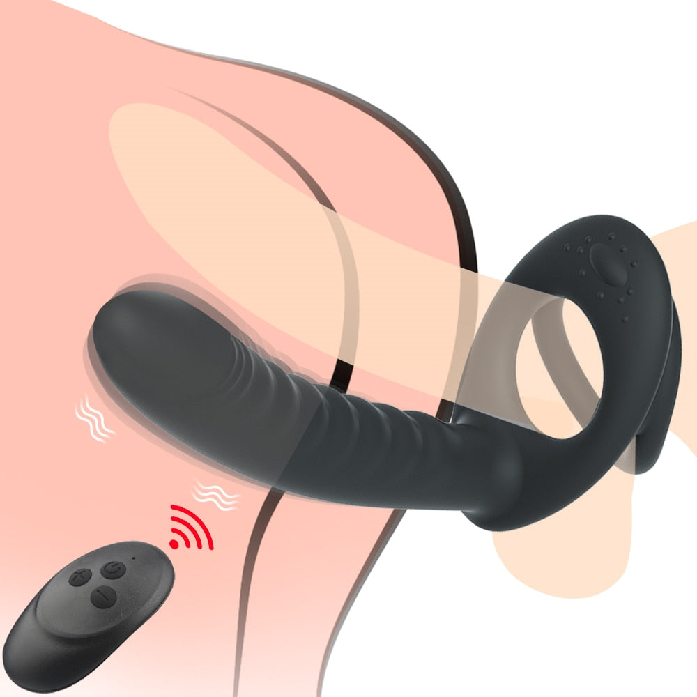 Double-Penetration Strap-On Vibrator for Couples
