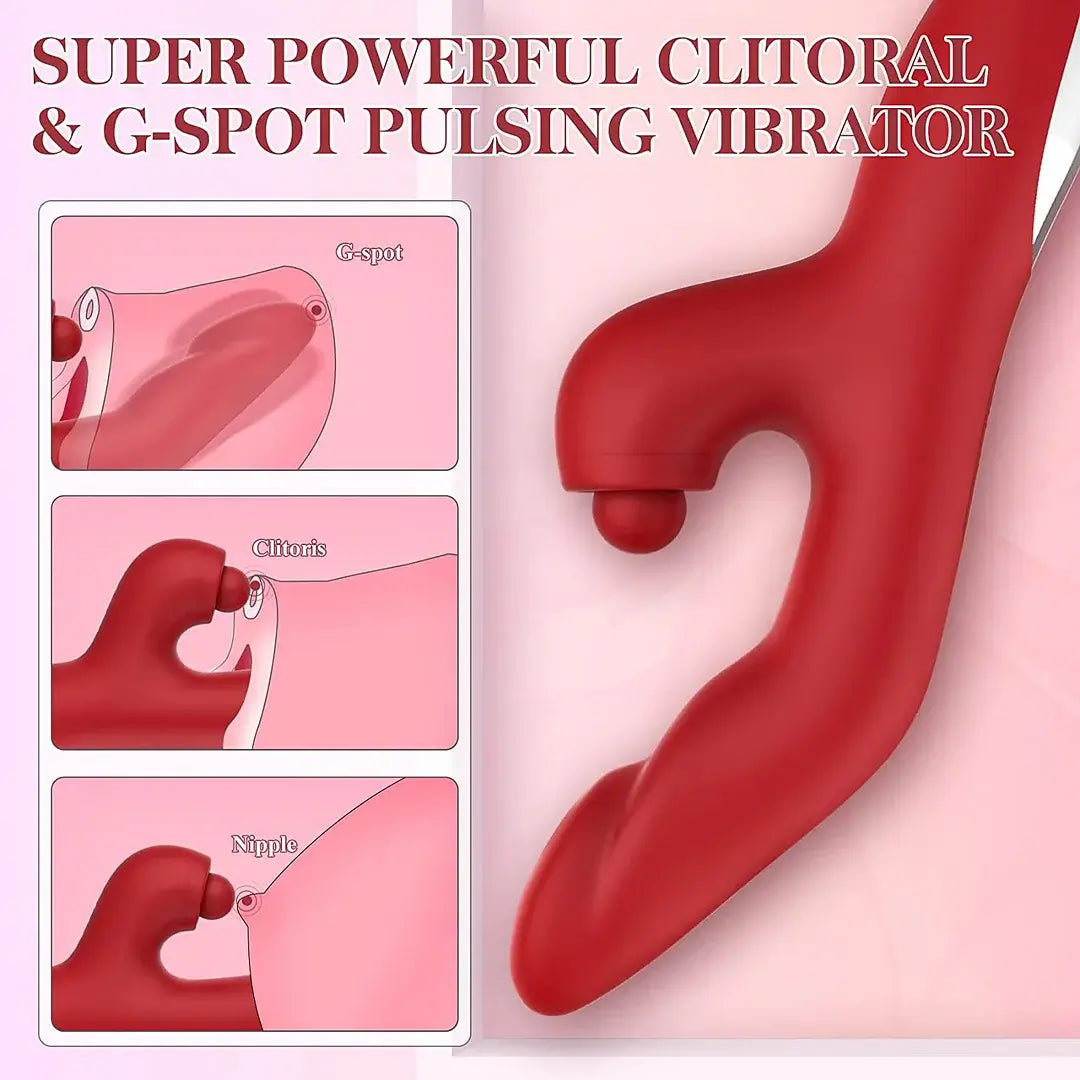 Amelia – 5 Tapping 10 Vibration Modes, Heated Massager Toys Thrusting Dildo G Spot Vibrator Pulsating Clitoral Stimulator