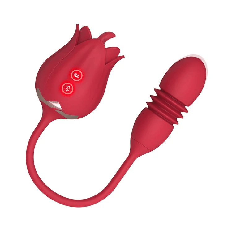 Rose Clitoris Stimulator with Tongue Licking and Thrusting