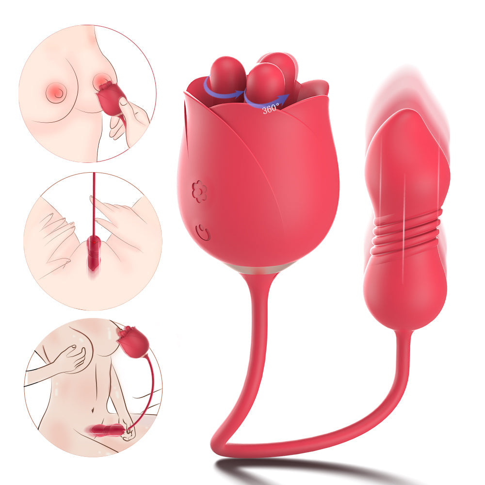 Rose G Spot Clitoral Tongue Vibrator For Women