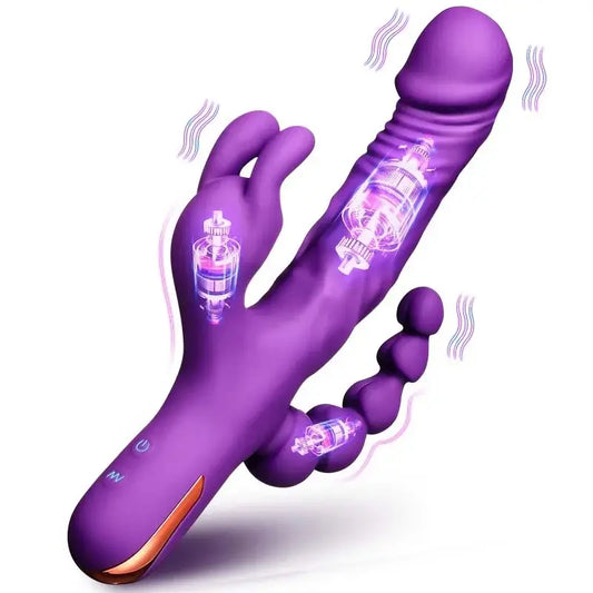 Hannah – Waterproof Rabbit Vibrator Anal Dildo with 10 Vibrational Patterns Rechargeable Clitoral Stimulator.