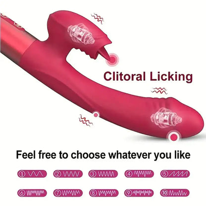 10 Licking &amp; Powerful Vibration Heating Rabbit Vibrator G Spot Vibrators Dildo Clitoral Stimulator