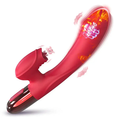 10 Licking &amp; Powerful Vibration Heating Rabbit Vibrator G Spot Vibrators Dildo Clitoral Stimulator