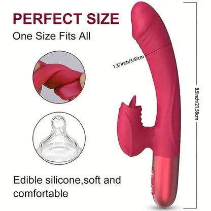 10 Licking &amp; Powerful Vibration Heating Rabbit Vibrator G Spot Vibrators Dildo Clitoral Stimulator