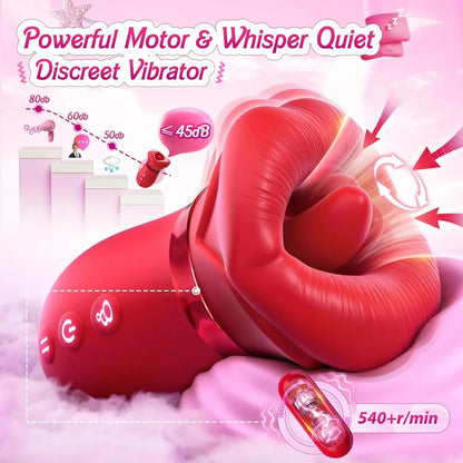 Nevaeh – 4IN1 Mouth Sucking Vibrator 10 Tongue Licking 3 Auto &amp; 1 Manual Sucking Clit Nipple G Spot Vibrators