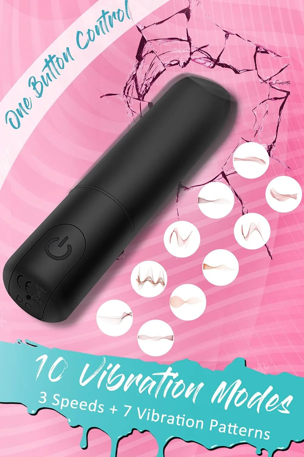 Bullet Vibrator with Angled Tip for Precision Clitoral Stimulation, Discreet Rechargeable Lipstick Vibe with 10 Vibration Modes Waterproof Nipple G-spot Stimulator Sex Toys for Women