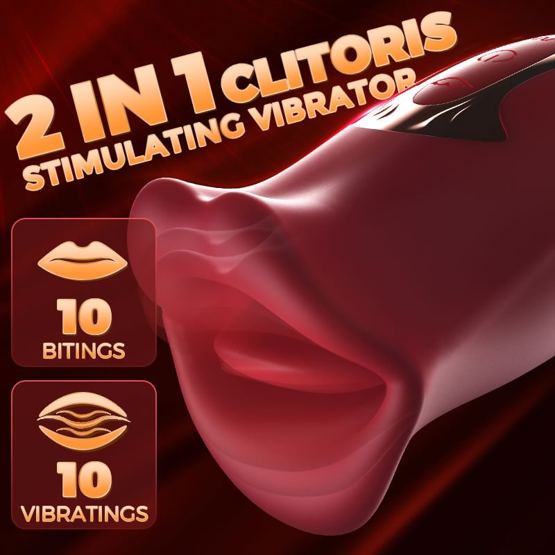 Dreamjuice 10 Biting &amp; 5 Vibrating Modes Vibrator for Nipple Clit Stimulation