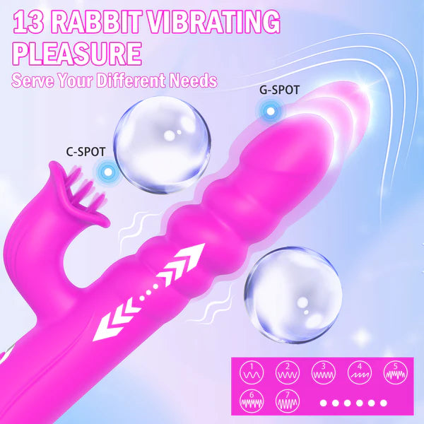 8X Thrust Rotate Vibration Rabbit Sex Toy Vibrator