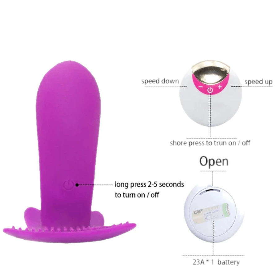 DISCREET PLEASURE PURPLE BUTTERFLY VIBRATOR