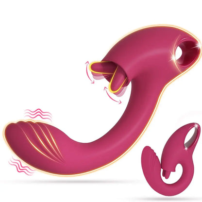 Lydia – 2 Tongue Clit Licker G Spot Dildo Vibrator