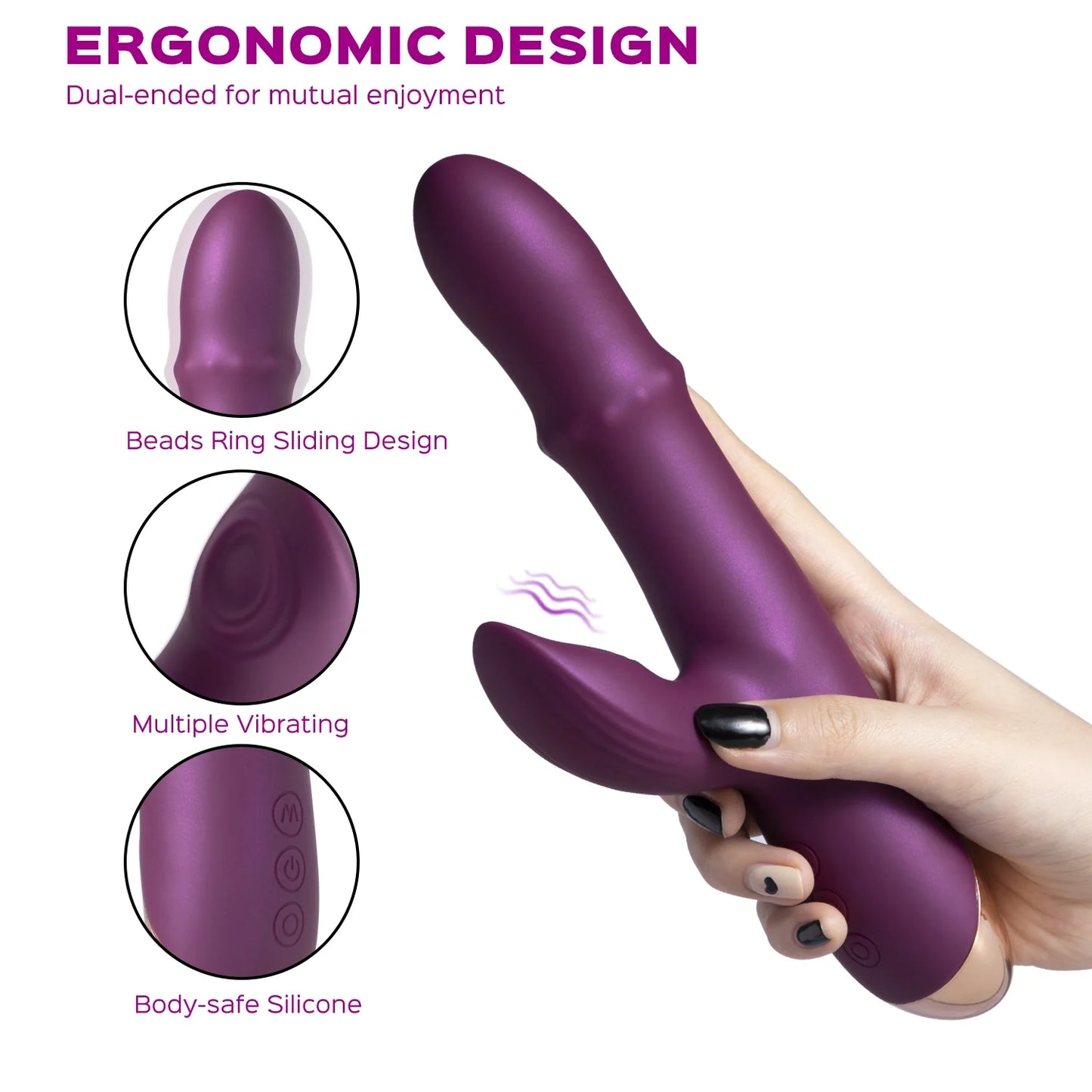 JESSLYN Tapping Clit Stimulator G-spot Vibrator with Sliding Beads Ring