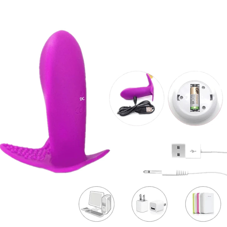 DISCREET PLEASURE PURPLE BUTTERFLY VIBRATOR