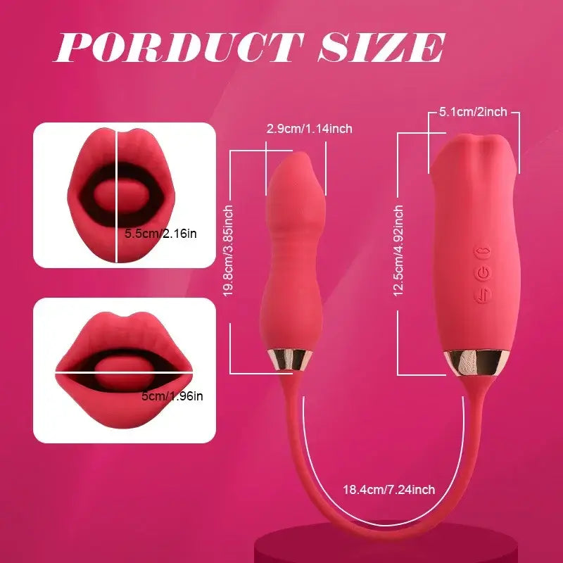 Aria – 9 Vibration Modes and 7 French Kissing 3-in-1 Bitting &amp; Thrusting Vibrator