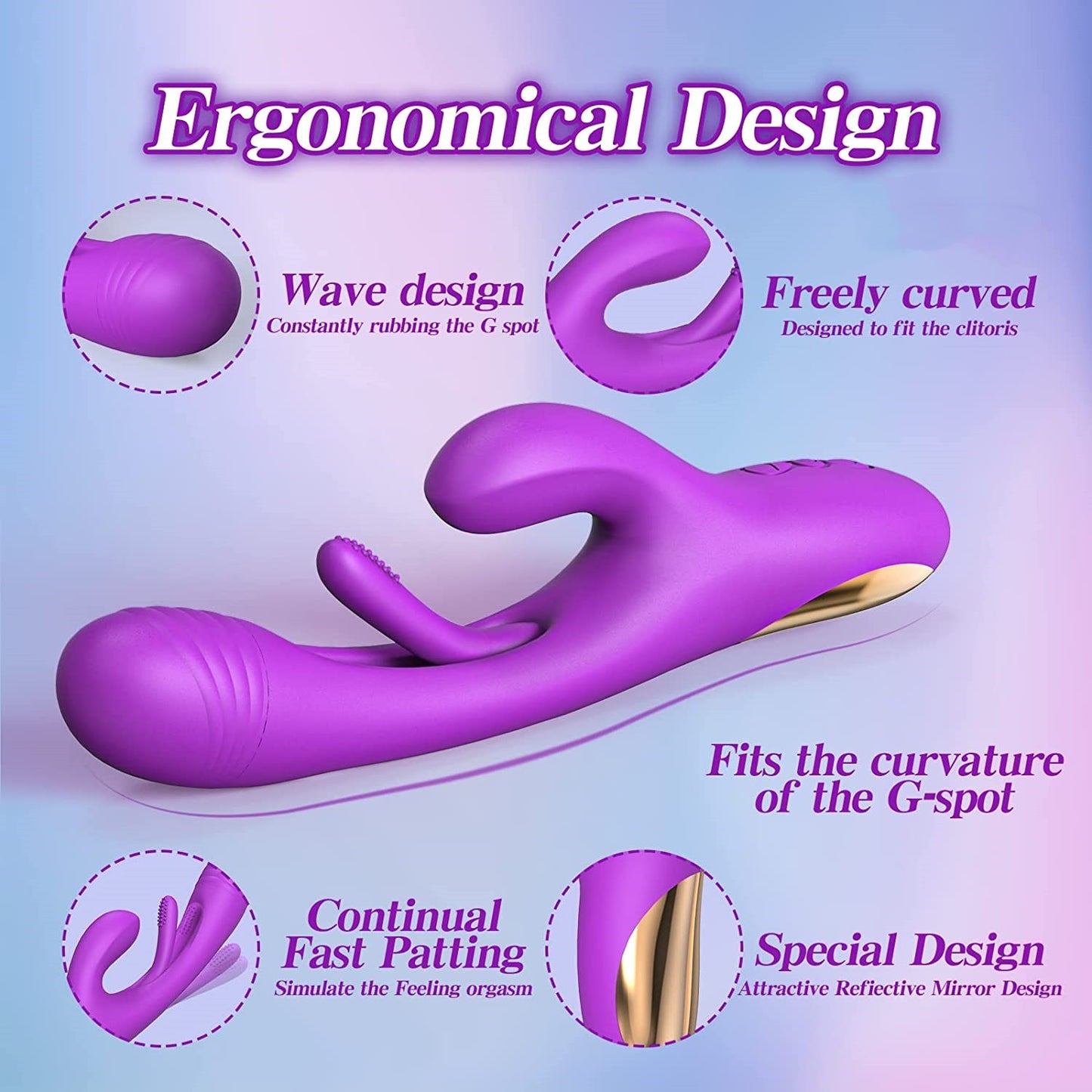 Flapping Vibrator Dildo for Women: G Spot Rabbit Vibrator with 7 Vibration 7 Flapping Modes