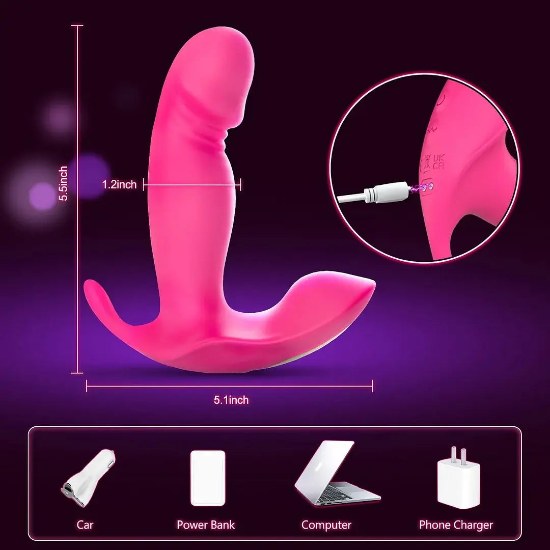 Katie – App Remote Control Wearable G Spot Dildo Vibrators with 10 Quickly Wiggling &amp; Vibrating Modes Vibrating Panties