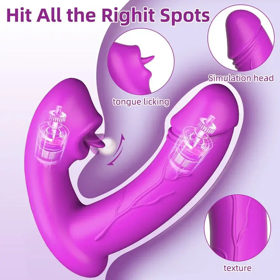 Victoria – Remote Control 12 Powerful Vibration Wearable Clitoral G Spot Butterfly Vibrator Nipple Stimulator with Tongue