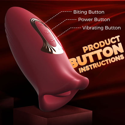 Dreamjuice 10 Biting &amp; 5 Vibrating Modes Vibrator for Nipple Clit Stimulation