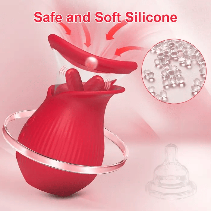 Tina—3 in1 Licking Sucking Vibrating Rose Vibrators with Suction Cups