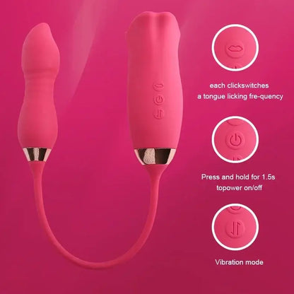 Aria – 9 Vibration Modes and 7 French Kissing 3-in-1 Bitting &amp; Thrusting Vibrator