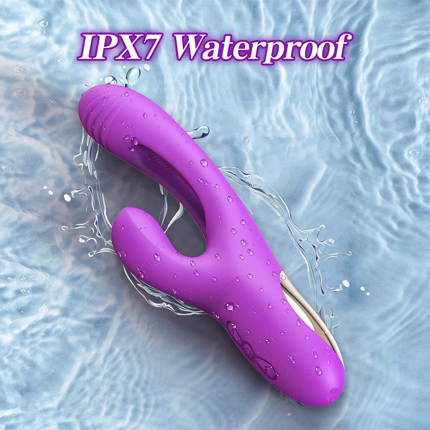 Flapping Vibrator Dildo for Women: G Spot Rabbit Vibrator with 7 Vibration 7 Flapping Modes