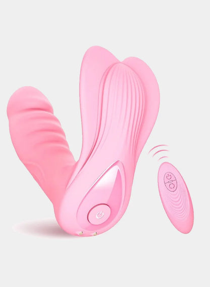 WEARABLE VIBRATOR WIRELESS REMOTE CONTROL DILDO VIBRATOR CLITORIS AND G-SPOT STIMULATOR USB RECHARGEABLE SILICONE CLITORIS SEX TOYS FOR WOMEN