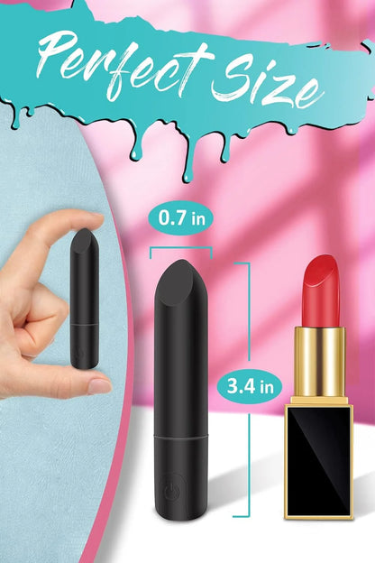 Bullet Vibrator with Angled Tip for Precision Clitoral Stimulation, Discreet Rechargeable Lipstick Vibe with 10 Vibration Modes Waterproof Nipple G-spot Stimulator Sex Toys for Women
