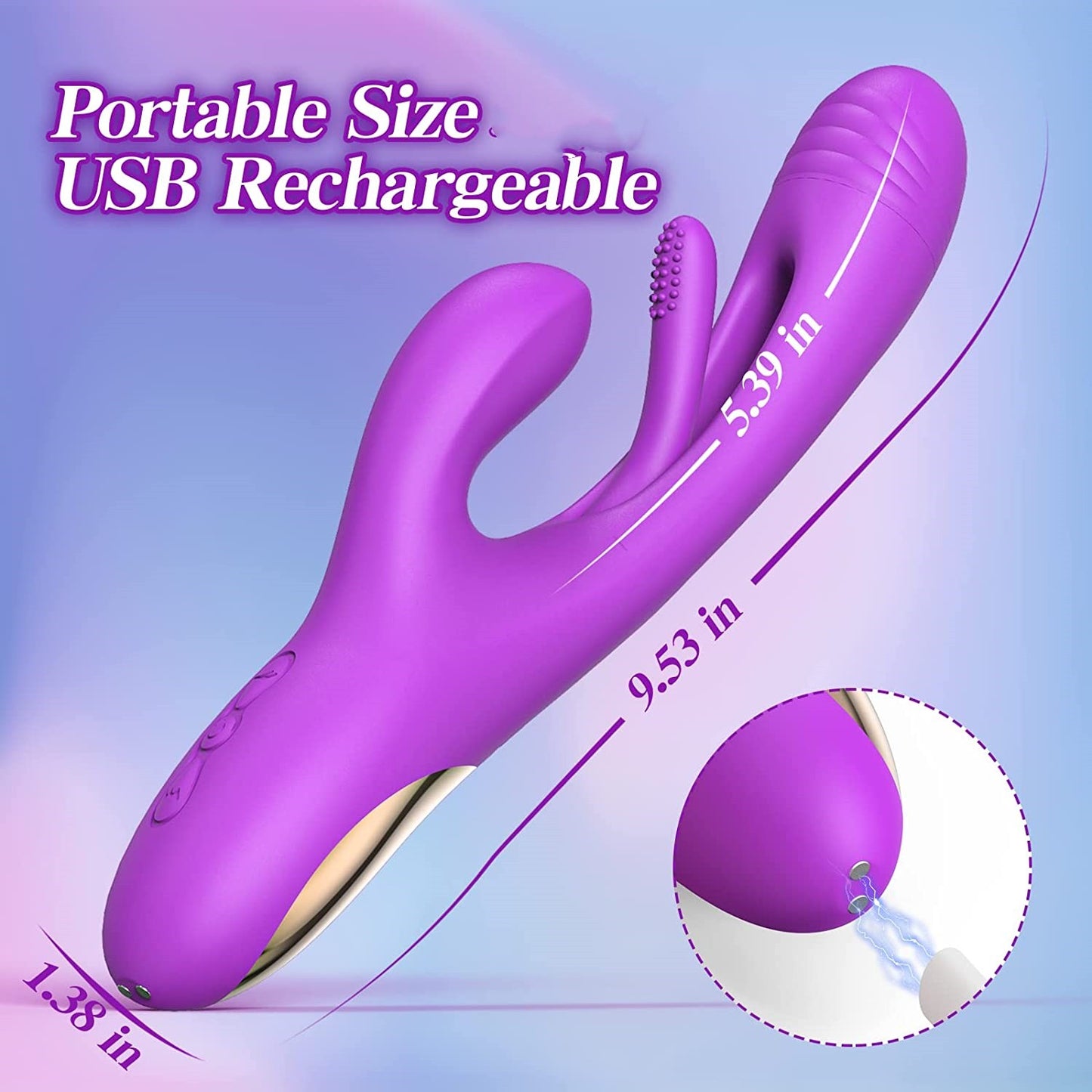 Flapping Vibrator Dildo for Women: G Spot Rabbit Vibrator with 7 Vibration 7 Flapping Modes