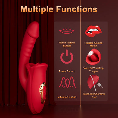 Nibbler Plus – Mouth Shaped Lip Biting Vibrator with G Spot Wand Vibrator