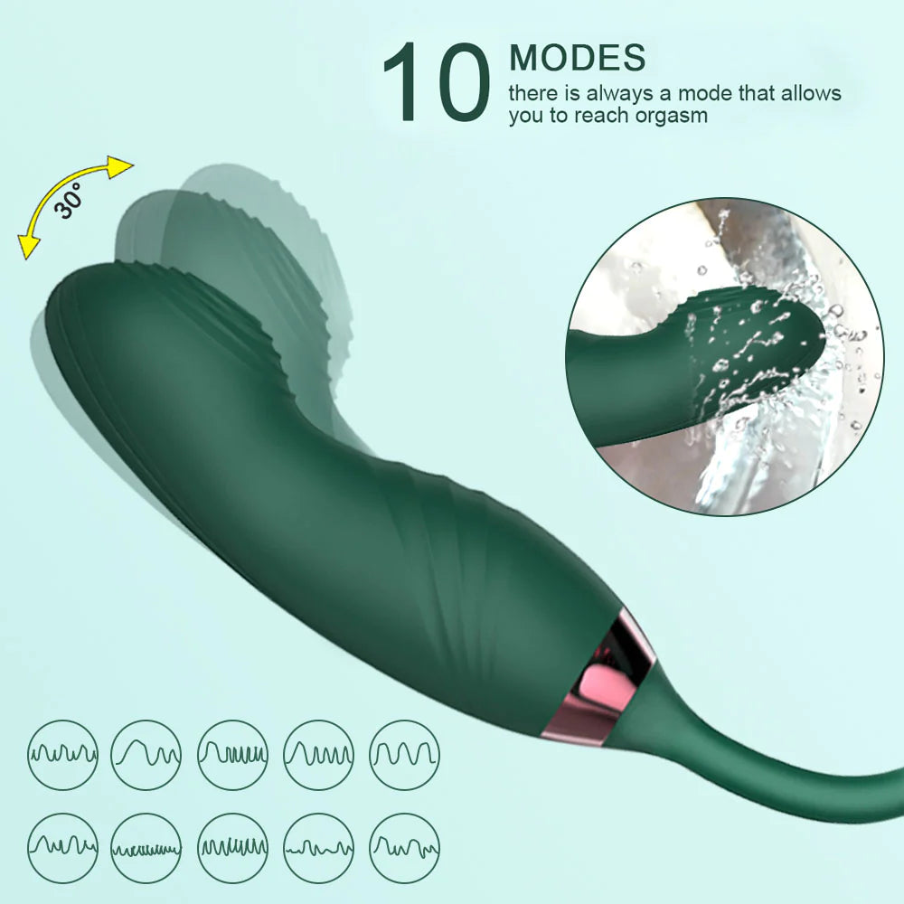 Vibrating Rose Clit Sucker with Wiggle Finger Vibrator S5