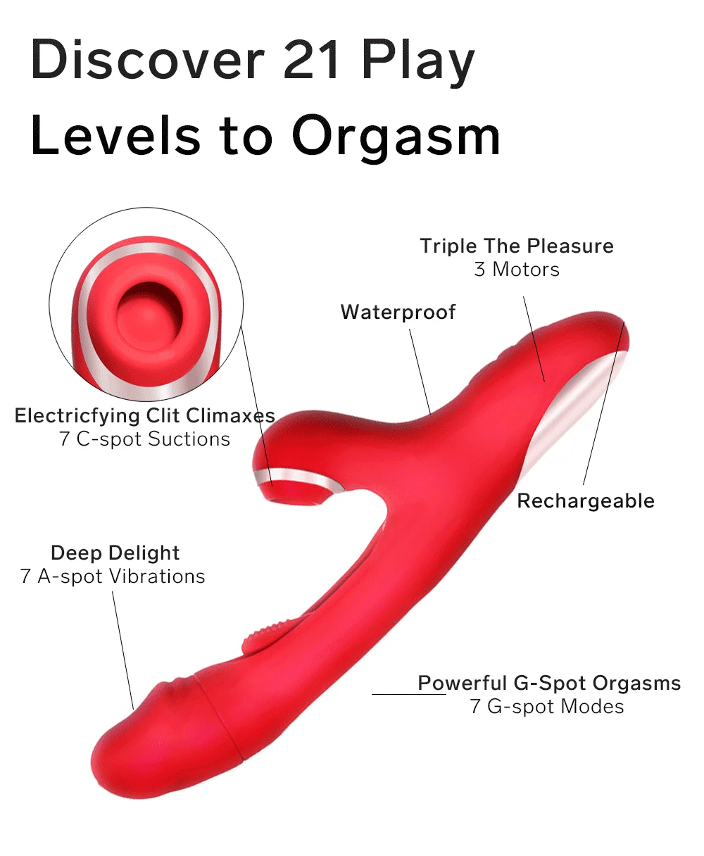 Daphne – The O-Maker Vibrator with 7 Frequency Vibrations, Clamping, Sucking, Female Teasing Masturbation Device