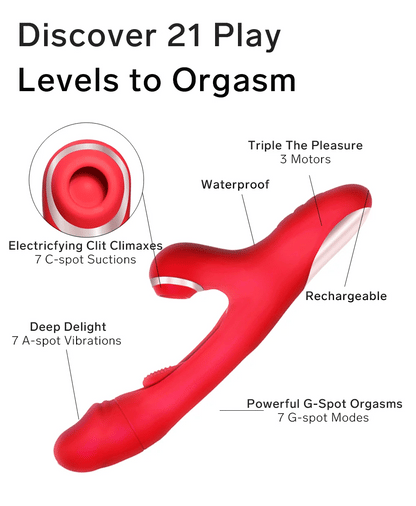 Daphne – The O-Maker Vibrator with 7 Frequency Vibrations, Clamping, Sucking, Female Teasing Masturbation Device