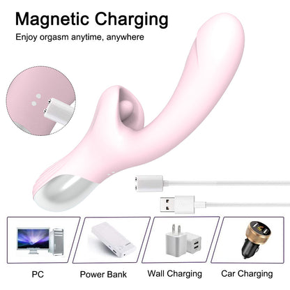 Tongue Licking Dildo Vibrators With 10 Licking &amp; Vibrating Sex Toys for Women Couple Pleasure Clit Clitoris Stimulator