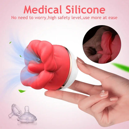 Charlene – 3 Suction 5 Vibrations&amp; Licking Big Mouth Tongue Vibrator &amp; Nipple Clitoral Licker Stimulator