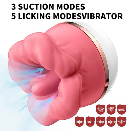 Charlene – 3 Suction 5 Vibrations&amp; Licking Big Mouth Tongue Vibrator &amp; Nipple Clitoral Licker Stimulator