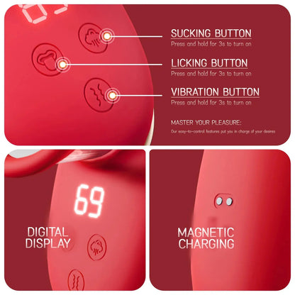 Claire – 3 Suction 7 Licking &amp; Vibration Clitoris Stimulator Sucking Vibrator for Woman Sex Toy