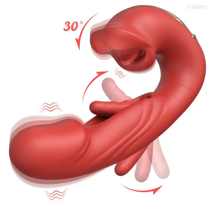 Danica – 7 Flapping &amp; Vibrating &amp; Licking G Spot Vibrator Tongue Toys Thrusting Dildo for Clitoral Stimulation