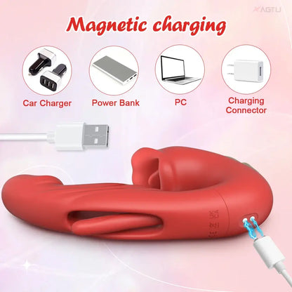 Danica – 7 Flapping &amp; Vibrating &amp; Licking G Spot Vibrator Tongue Toys Thrusting Dildo for Clitoral Stimulation
