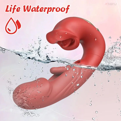 Danica – 7 Flapping &amp; Vibrating &amp; Licking G Spot Vibrator Tongue Toys Thrusting Dildo for Clitoral Stimulation