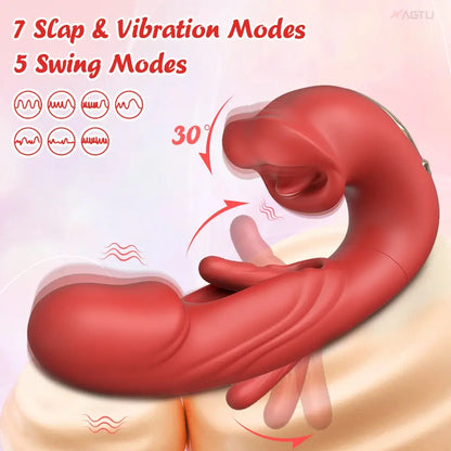 Danica – 7 Flapping &amp; Vibrating &amp; Licking G Spot Vibrator Tongue Toys Thrusting Dildo for Clitoral Stimulation