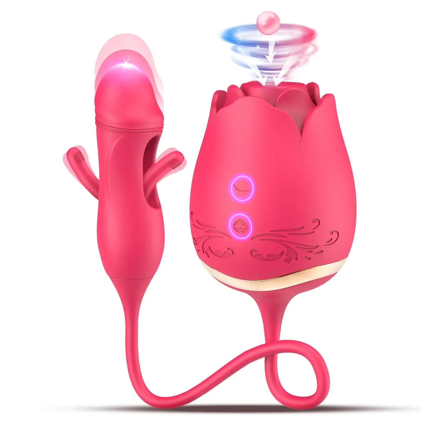 Delilah – 3-in-1 Rose Clitoral Stimulator with Flapping Vibrations