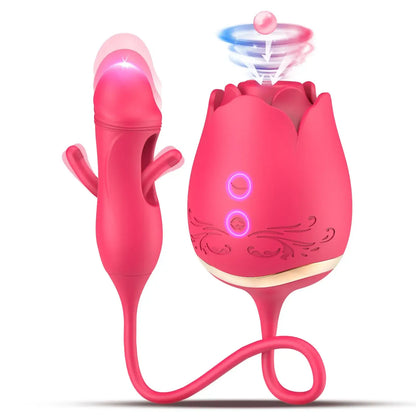 Delilah – 3-in-1 Rose Clitoral Stimulator with Flapping Vibrations