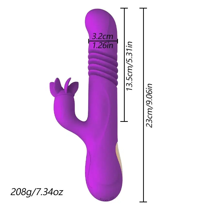 Aiya – 7 Rotating 3 Vibration Telescopic Heating Vibrator for Clitoral and G-spot Stimulation