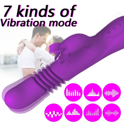 Aiya – 7 Rotating 3 Vibration Telescopic Heating Vibrator for Clitoral and G-spot Stimulation