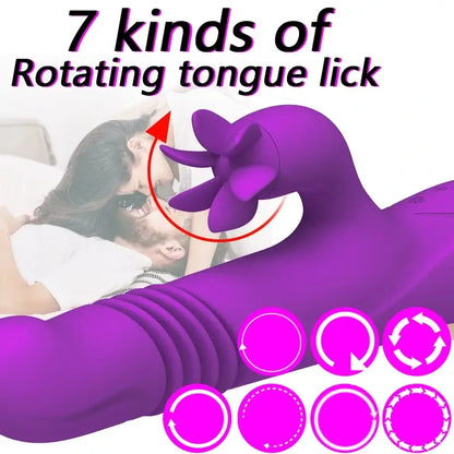 Aiya – 7 Rotating 3 Vibration Telescopic Heating Vibrator for Clitoral and G-spot Stimulation