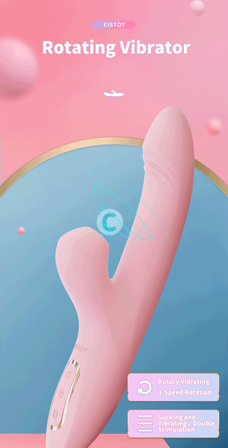 Kistoy Sucking Vibrators For Women Double Head Powerful Vibrating Dildo Clit Sucker Heating Vagina Massager